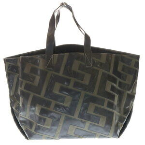 Celine Patchwork Leather Big Tote Bag Black Khaki Green